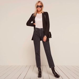 Reformation Black Jeans with White Stripe